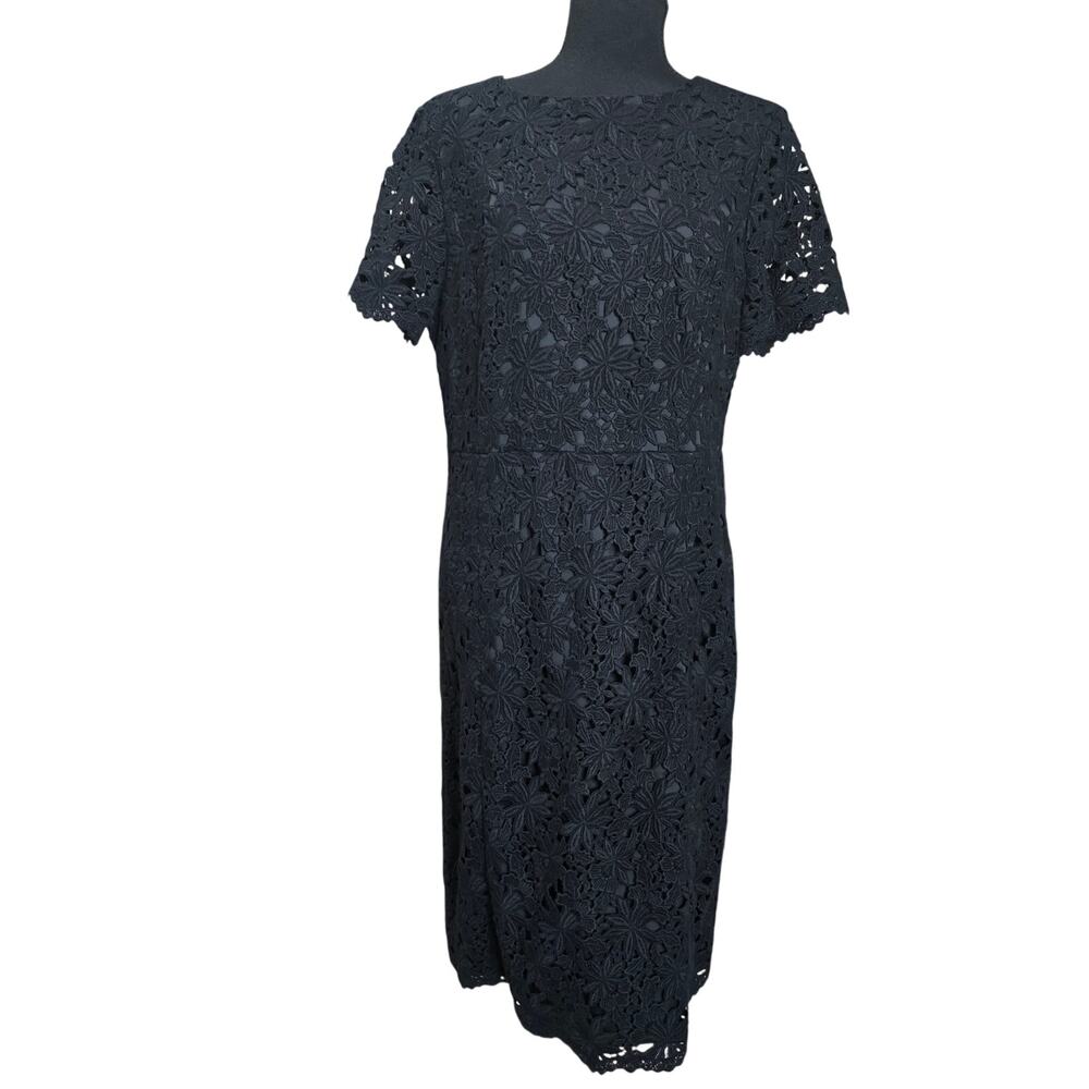⭐️Talbots Black Cocktail Floral Dress Sz 12